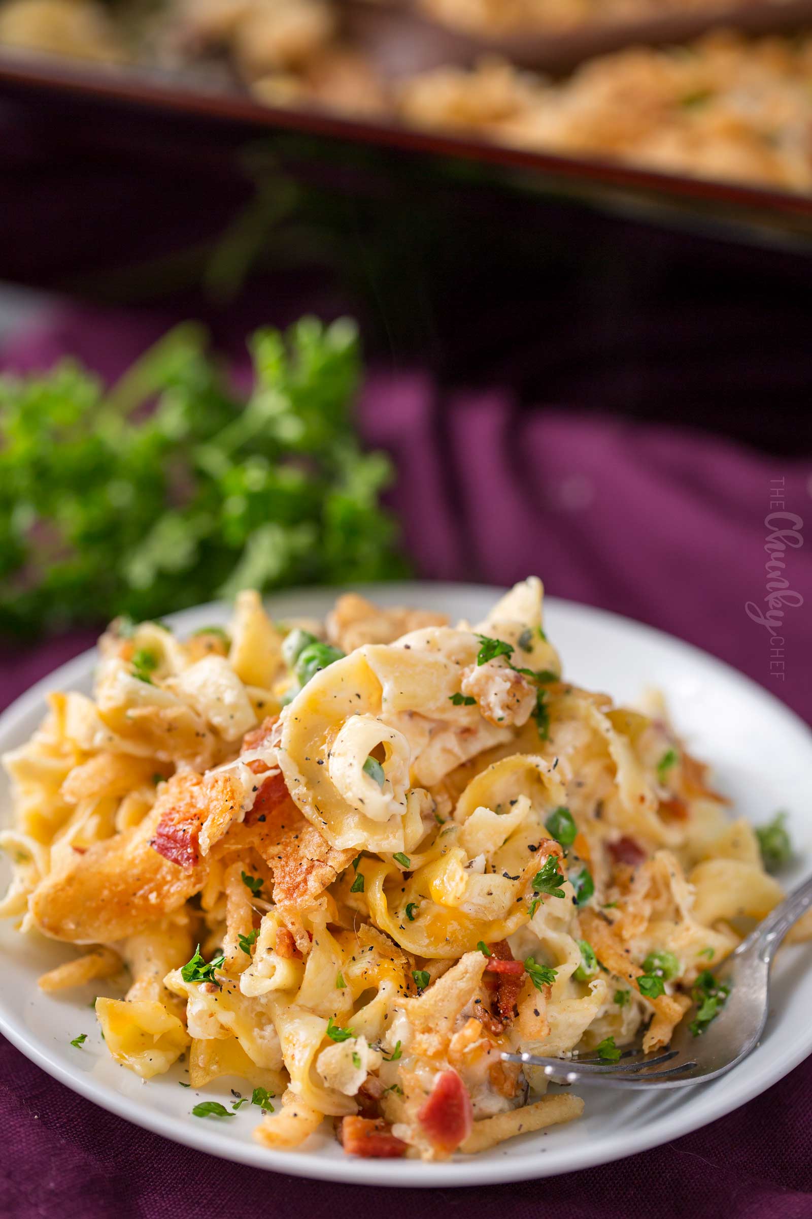 Loaded Cheesy Chicken Noodle Casserole The Chunky Chef