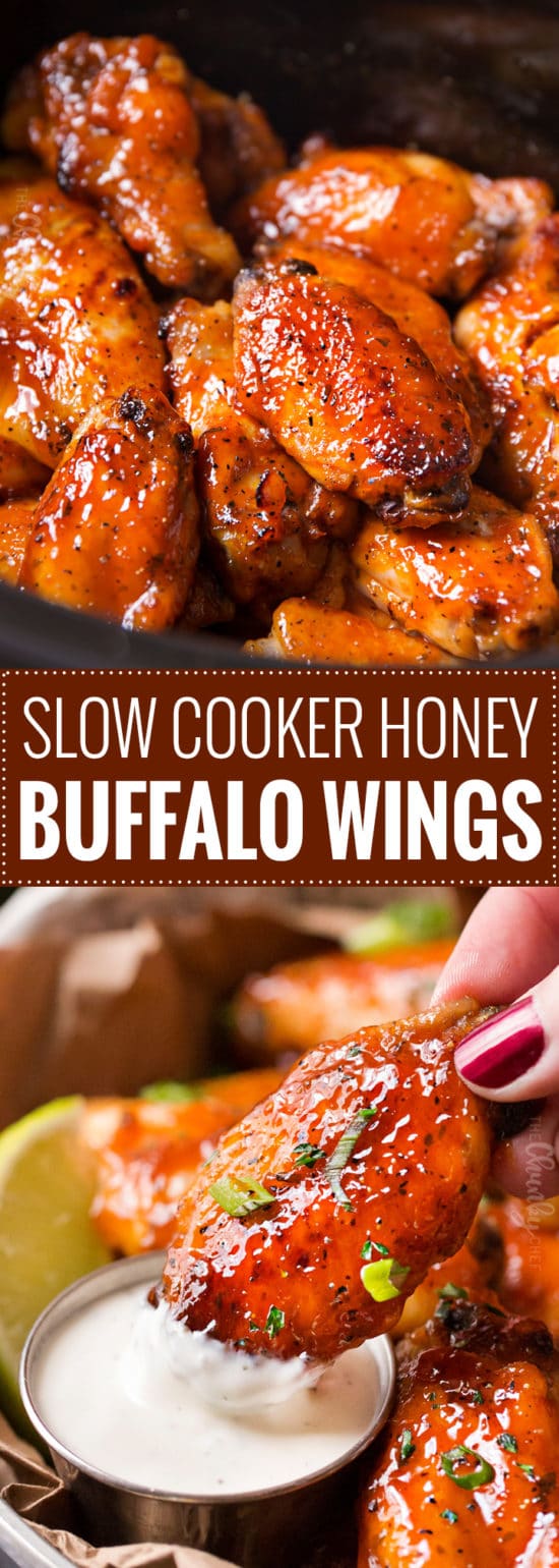 Slow Cooker Honey Buffalo Wings The Chunky Chef