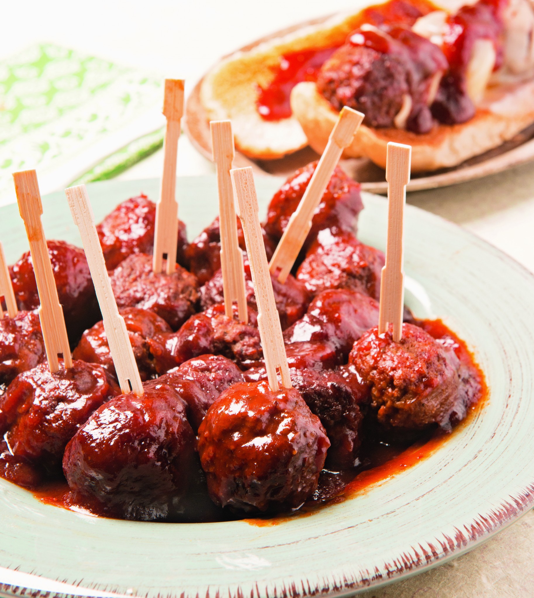 Slow Cooker Sweet Party Meatballs - The Chunky Chef