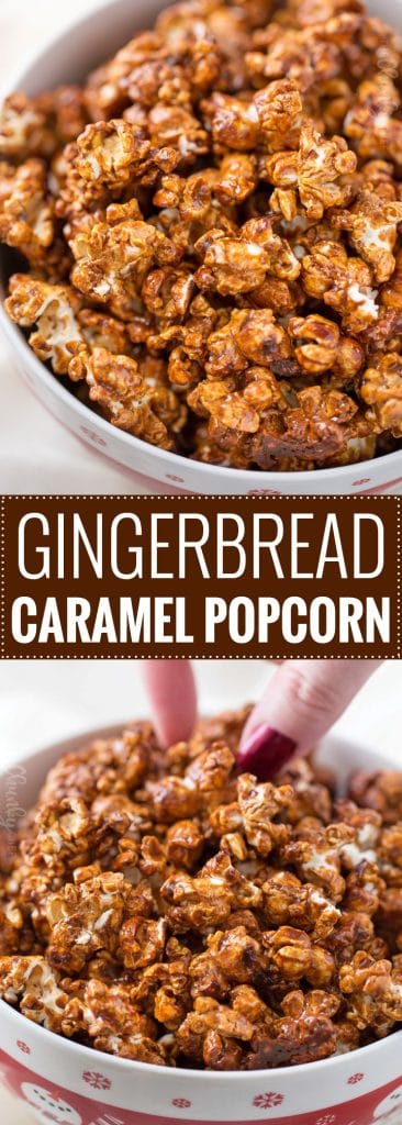 Easy Homemade Gingerbread Caramel Popcorn - The Chunky Chef