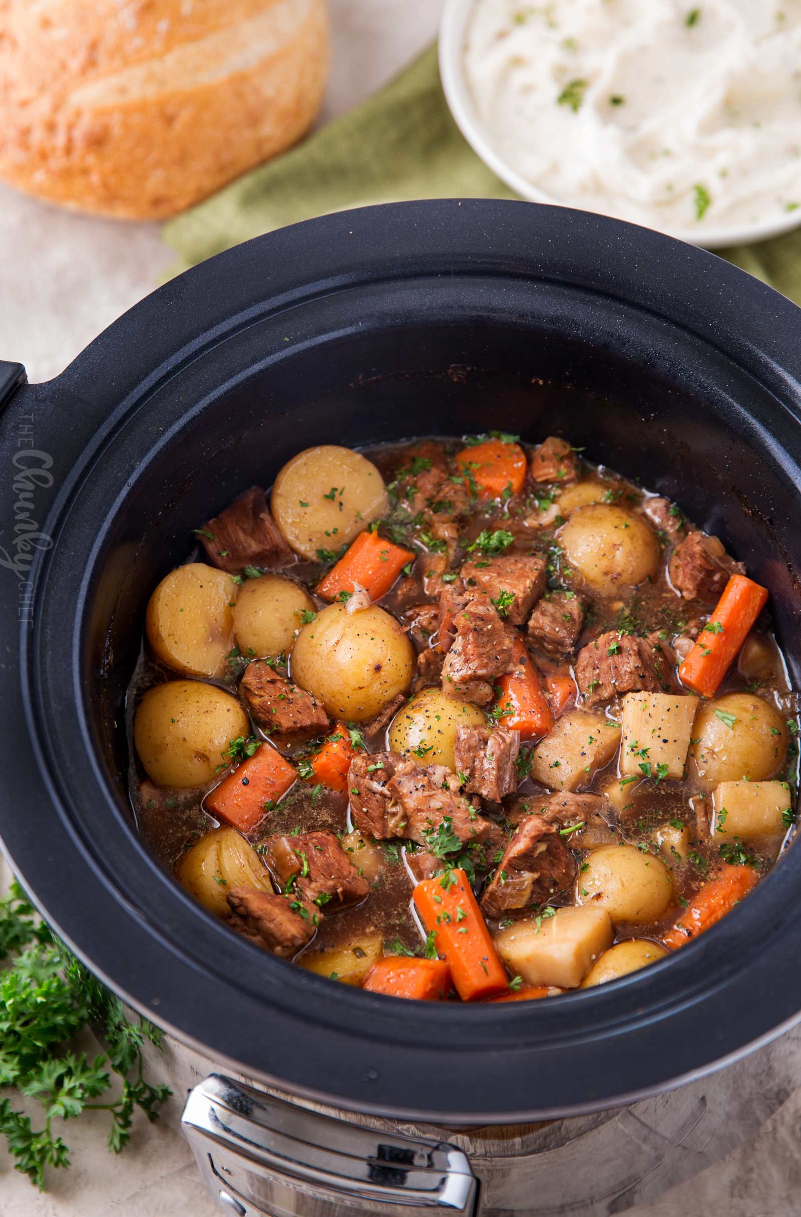 Beer and Horseradish Slow Cooker Beef Stew - The Chunky Chef