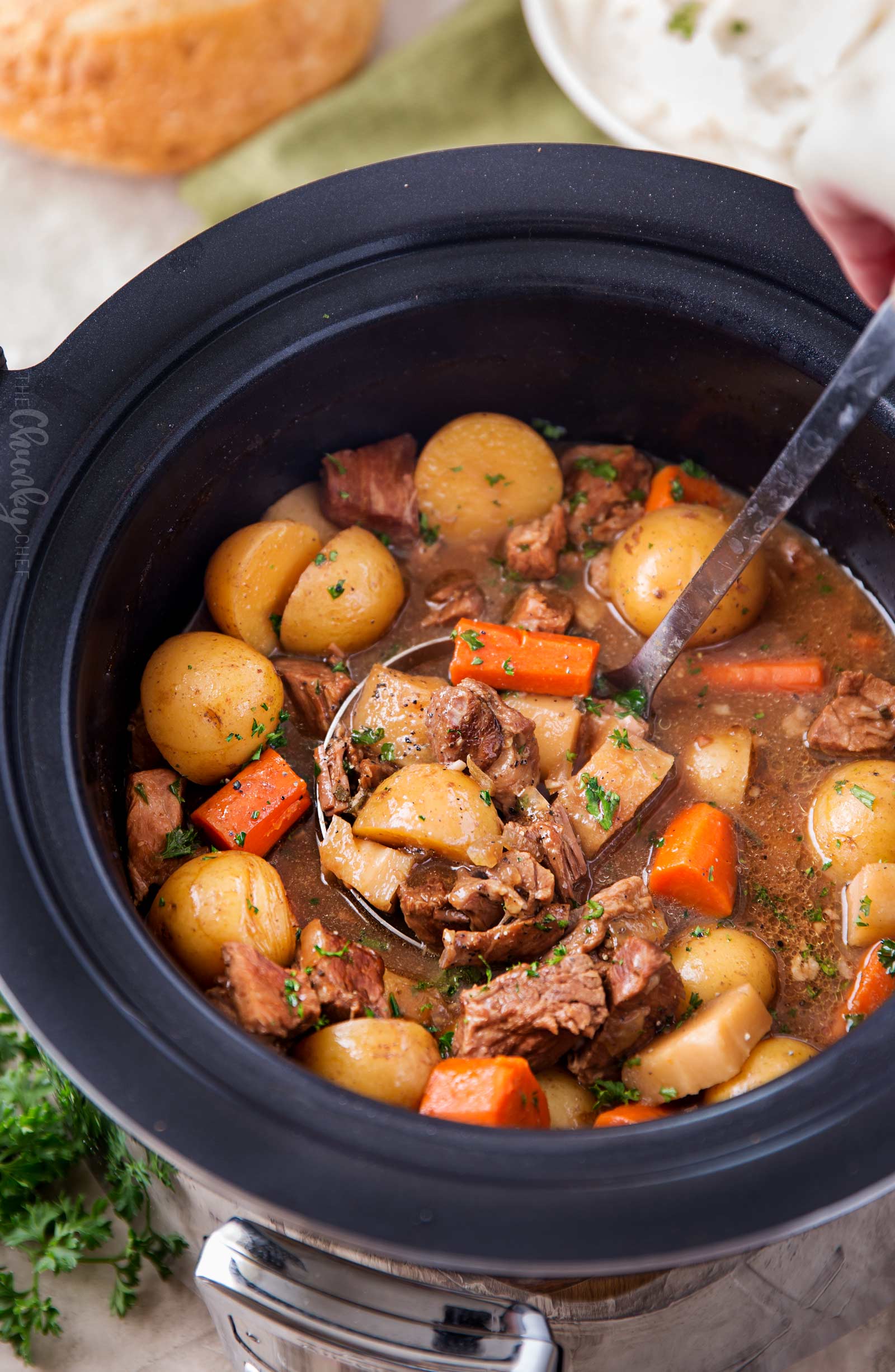 Beer and Horseradish Slow Cooker Beef Stew - The Chunky Chef