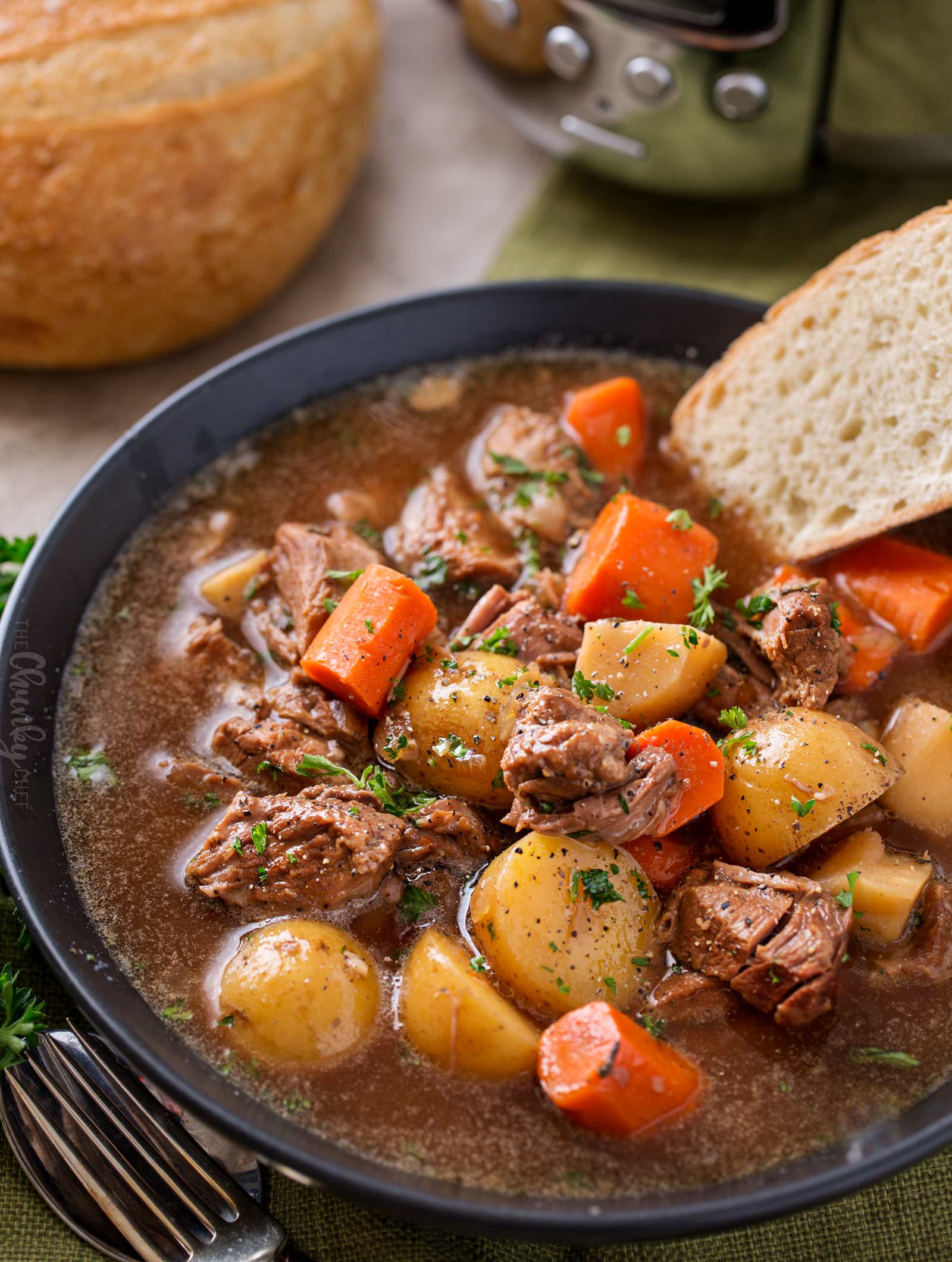 Beer and Horseradish Slow Cooker Beef Stew - The Chunky Chef