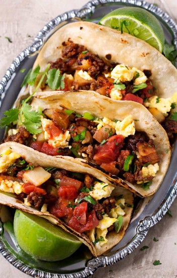 Chorizo and Potato Breakfast Tacos - The Chunky Chef