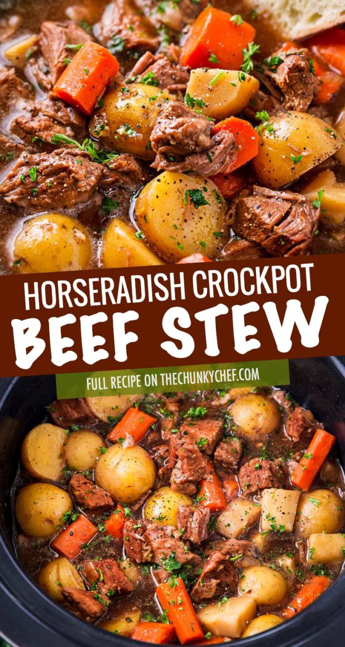 Crockpot Beef Stew (with Beer And Horseradish) - The Chunky Chef