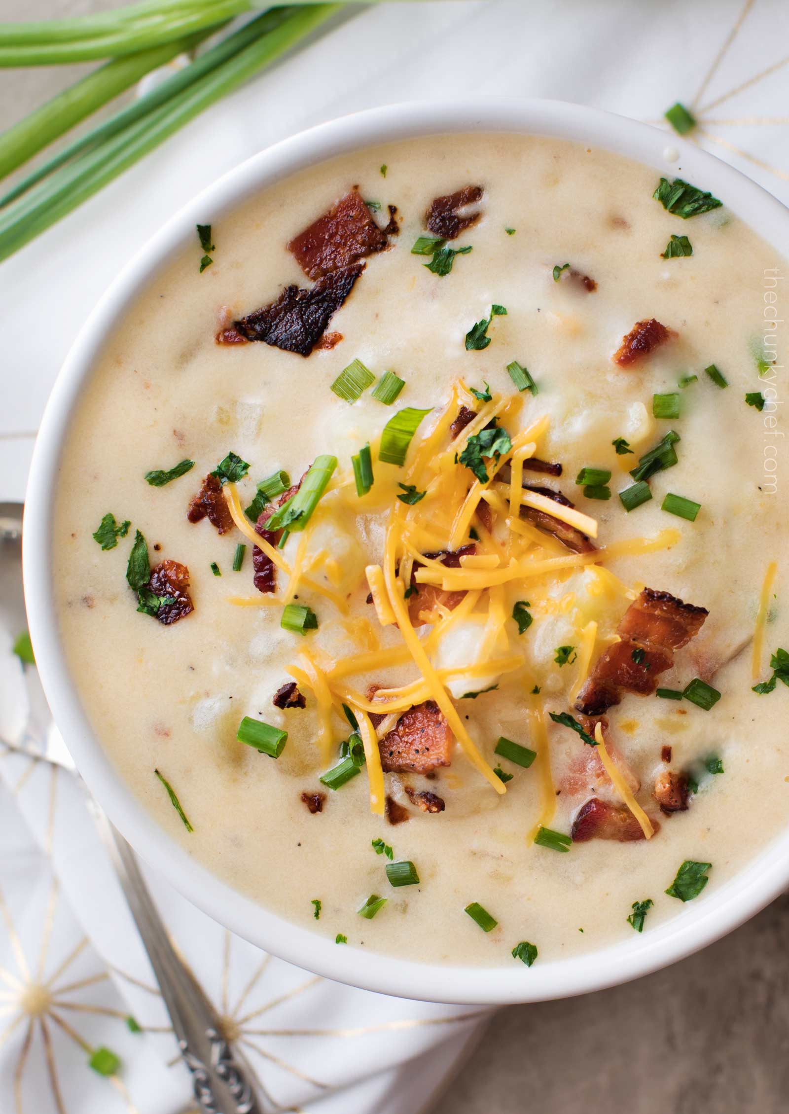 Skinny Slow Cooker Potato Soup | Thick, creamy and rich, yet ...