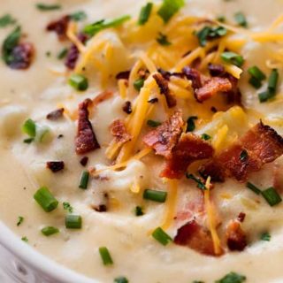 Skinny Crockpot Loaded Potato Soup - The Chunky Chef