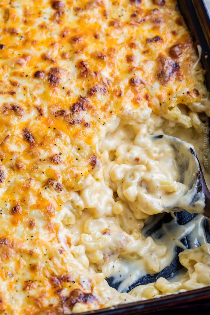 5-Cheese Baked Mac & Cheese - Must Love Garlic