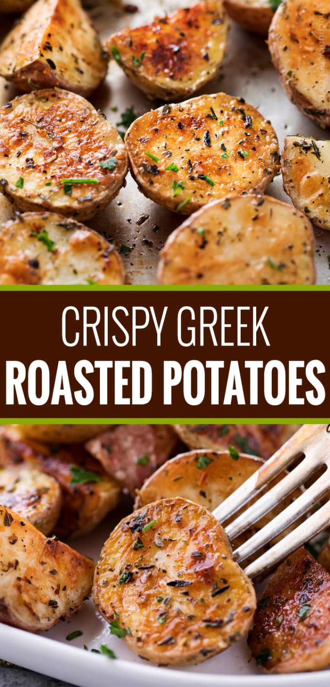 Crispy Greek Oven Roasted Potatoes - The Chunky Chef