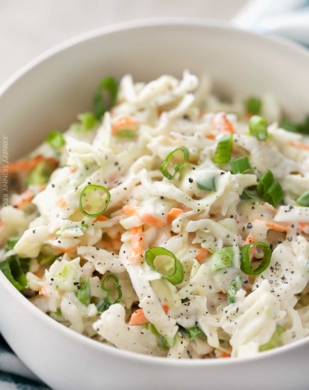 Creamy Skinny Coleslaw Recipe - The Chunky Chef