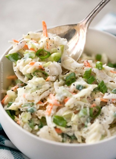 Creamy Skinny Coleslaw Recipe - The Chunky Chef