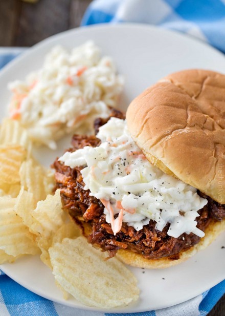 Crockpot Shredded Beef Barbecue - The Chunky Chef