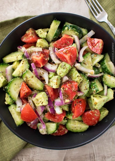 Greek-Inspired Tomato And Avocado Salad - The Chunky Chef