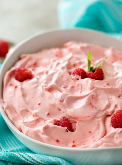 Raspberry Fluff Jello Salad - The Chunky Chef