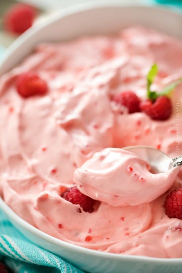 Raspberry Fluff Jello Salad - The Chunky Chef