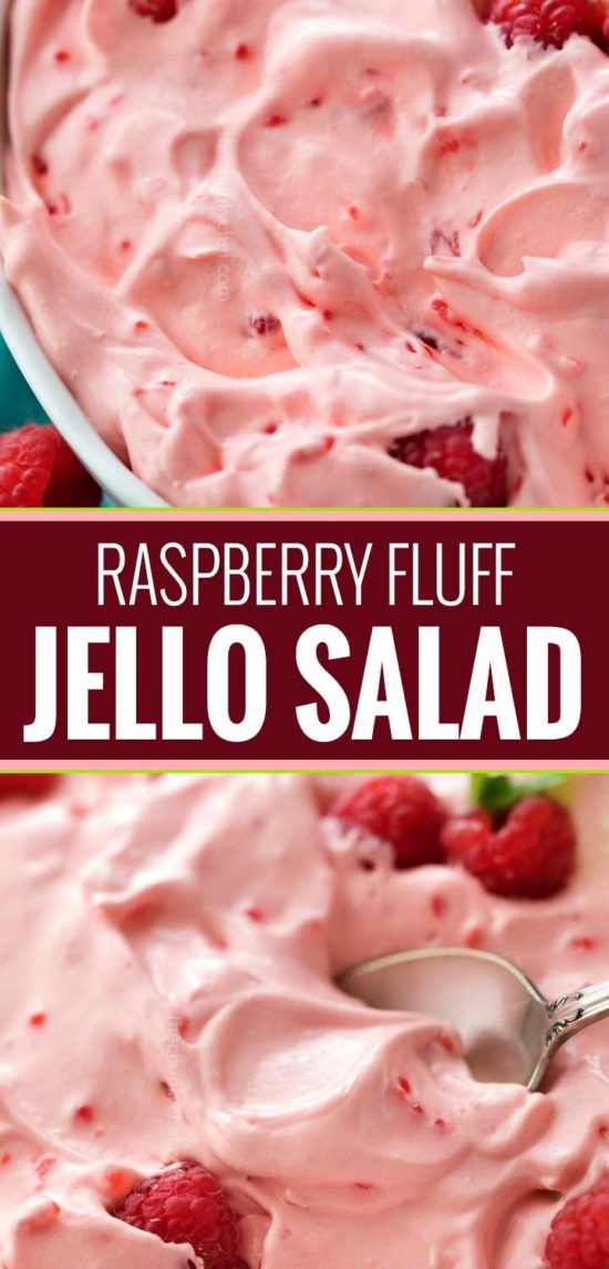 Raspberry Fluff Jello Salad - The Chunky Chef