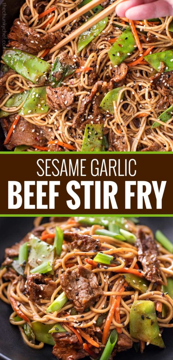 Sesame Garlic Beef Stir Fry The Chunky Chef 