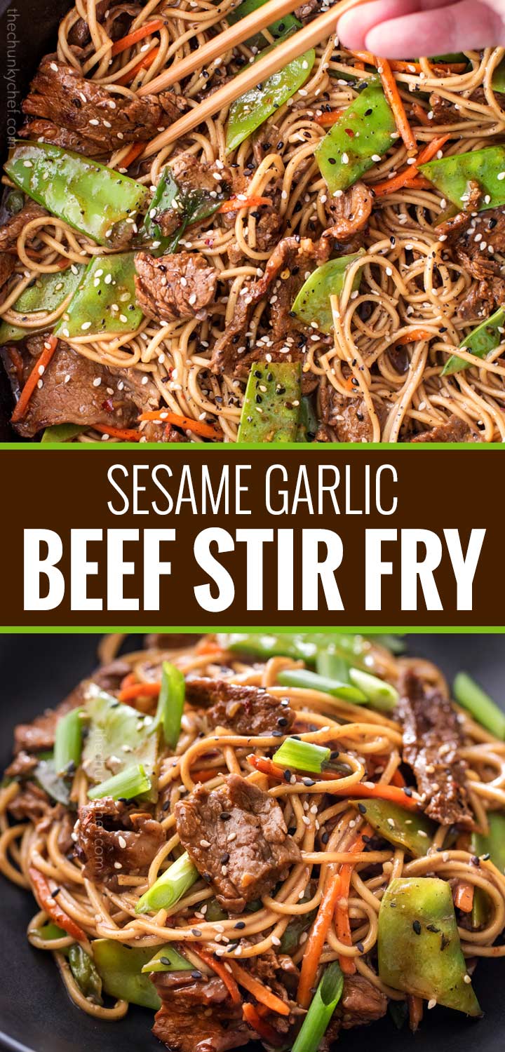 Tender slices of beef are stir fried with vegetables and tossed with authentic ramen noodles to make the most amazing 30 minute meal.  Put down that takeout menu, this beef stir fry is WAY better! | #stirfry #beefstirfry #chinese #chinesefood #takeout #30minutemeal #beef