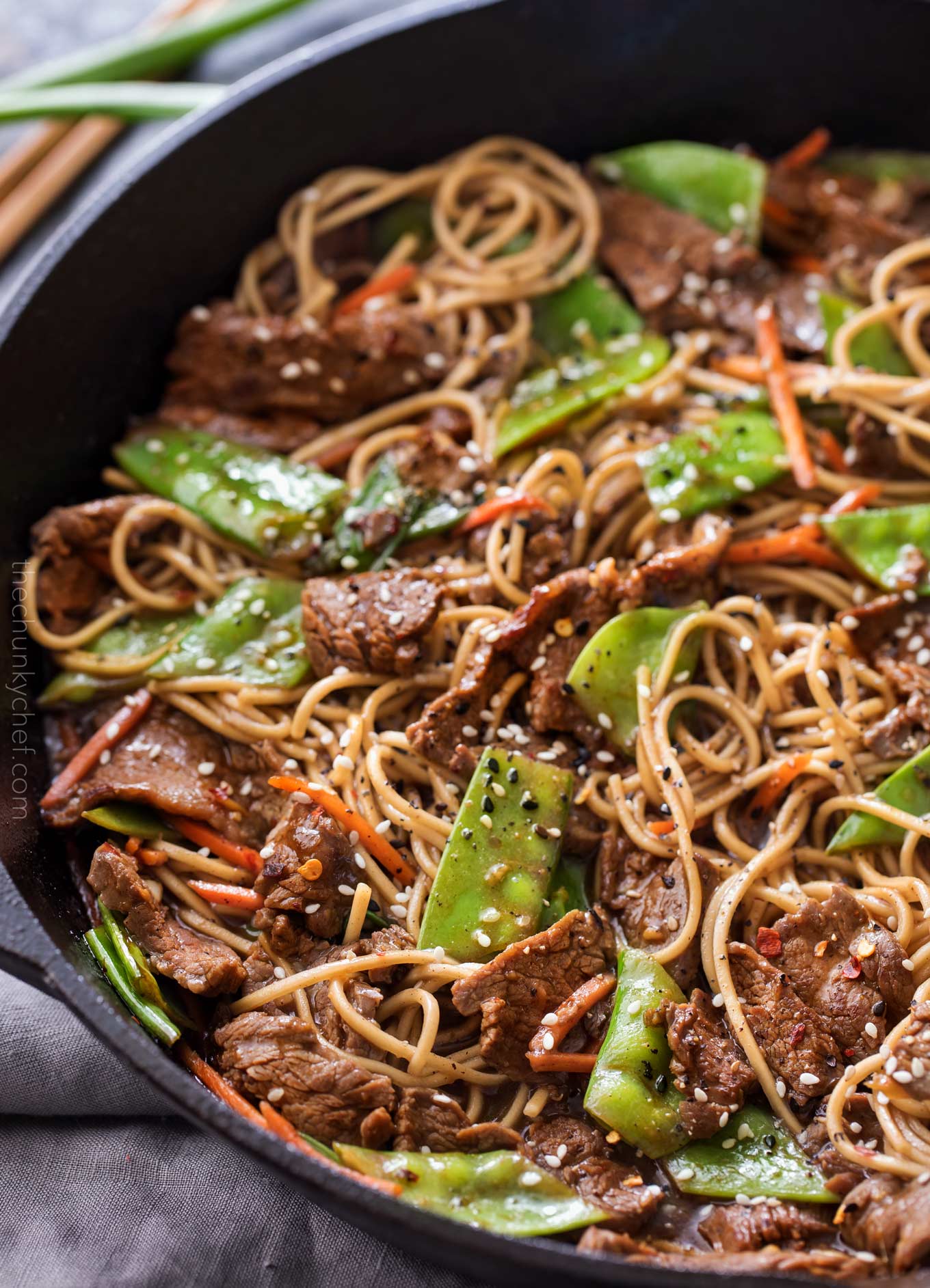 Sesame Garlic Beef Stir Fry - The Chunky Chef