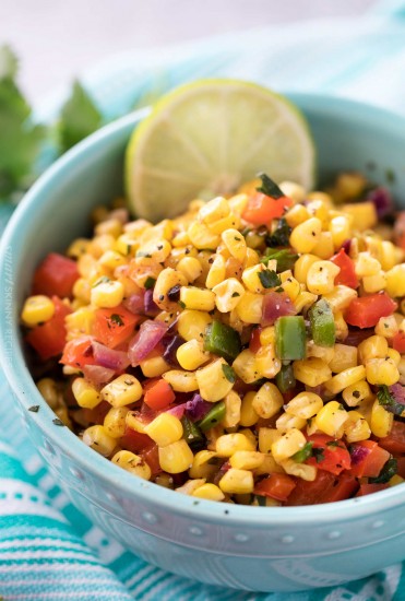 Southwest Cilantro Lime Corn Salad - The Chunky Chef