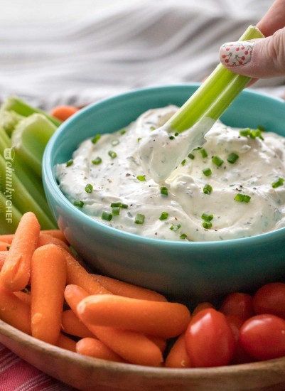 Easy Garlic and Herb Veggie Dip - The Chunky Chef