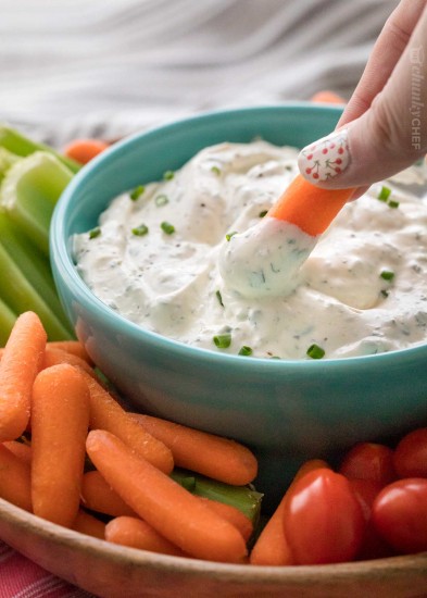 Easy Garlic and Herb Veggie Dip - The Chunky Chef