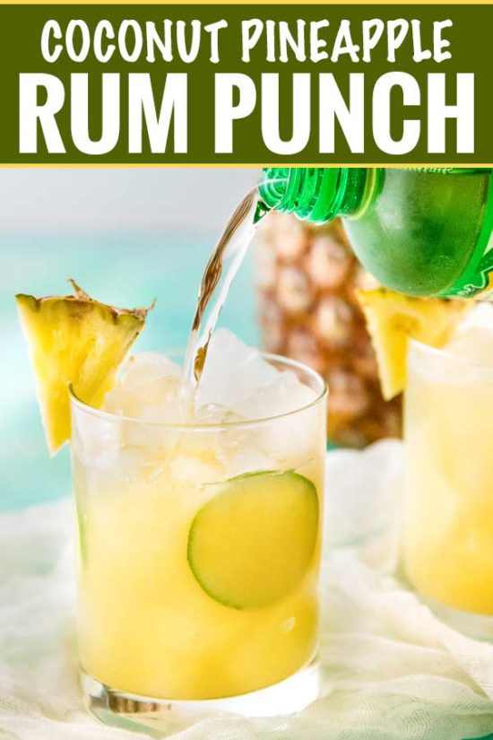 Pineapple Coconut Rum Punch - The Chunky Chef
