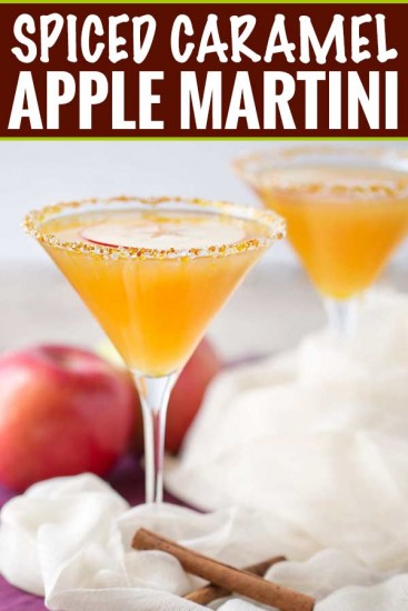 Spiced Caramel Apple Martini - The Chunky Chef