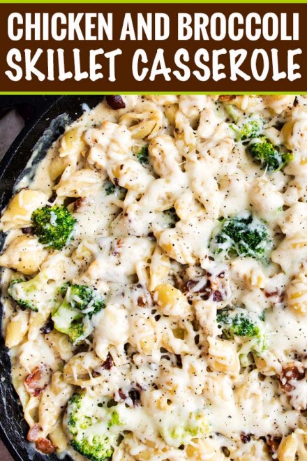 Cheesy Chicken Casserole With Broccoli And Bacon - The Chunky Chef