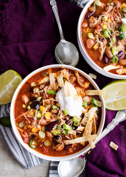 Hearty Crockpot Taco Soup - The Chunky Chef