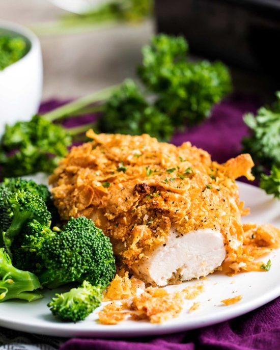 Ranch Cornflake Crusted Baked Chicken - The Chunky Chef