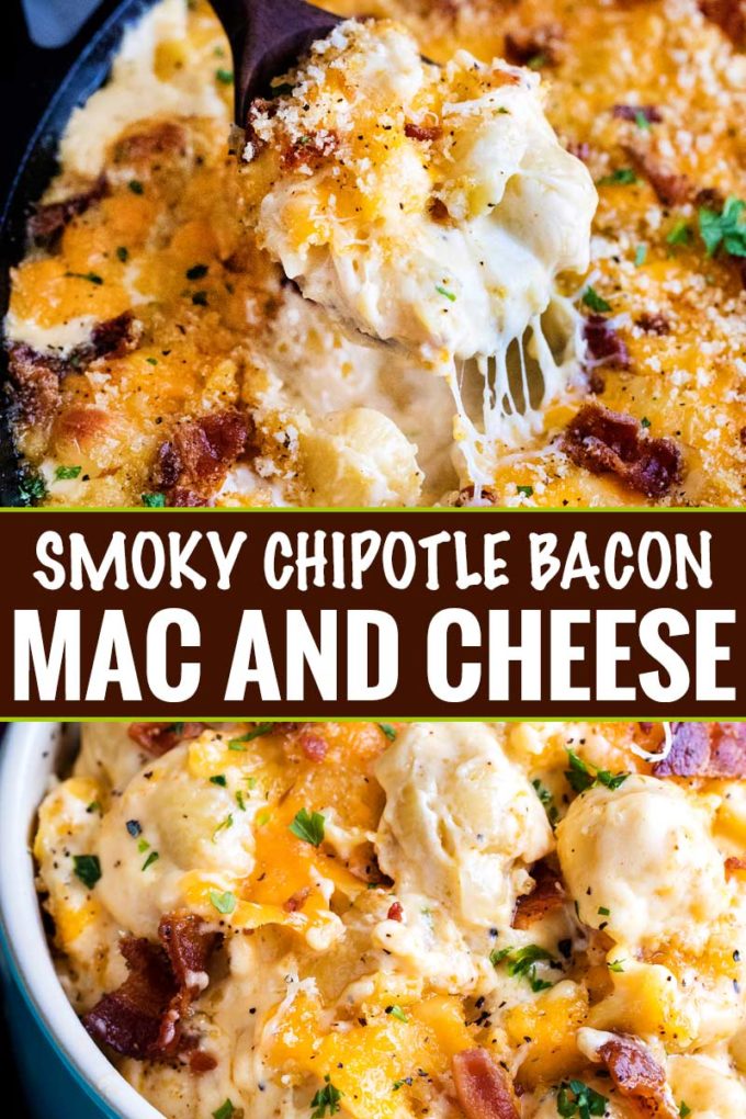 Smoky Chipotle Bacon Mac and Cheese - The Chunky Chef