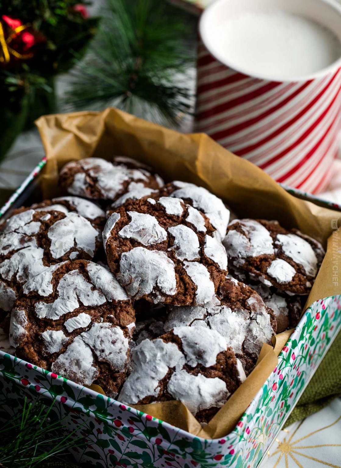 Fudgy Chocolate Crinkle Cookies - The Chunky Chef