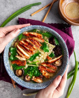 Ginger Glazed Chicken Ramen - The Chunky Chef