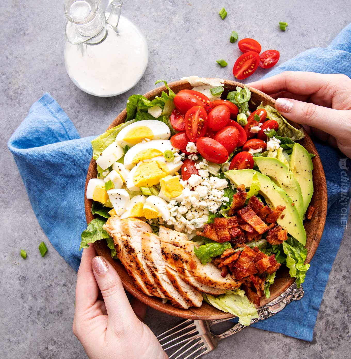 Keto Cobb Salad And Homemade Ranch Dressing The Chunky Chef 5118