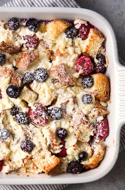 Sweet Croissant Breakfast Casserole (make-ahead) - The Chunky Chef