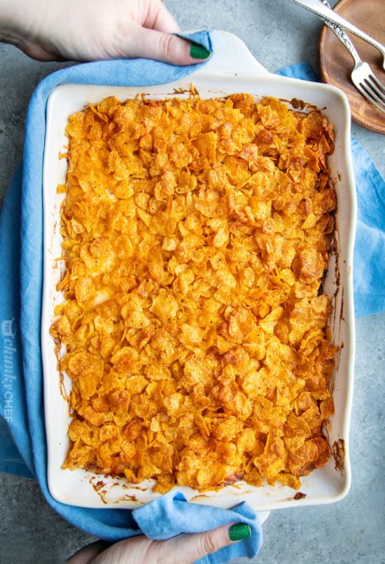 Funeral Potatoes - Cheesy Potato Casserole (make ahead!) - The Chunky Chef