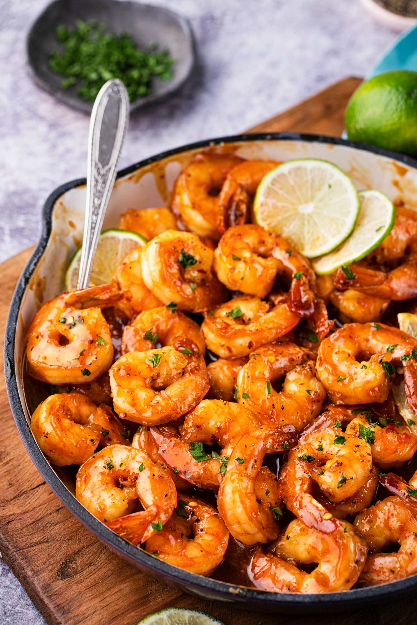 Spicy Honey Lime Shrimp Recipe (quick and easy) - The Chunky Chef