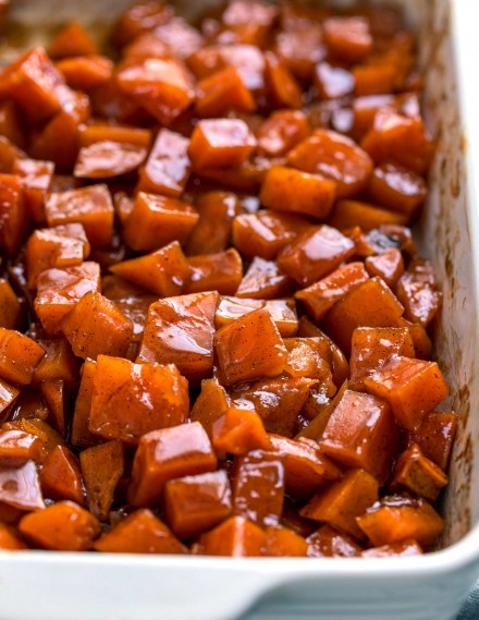 Candied Yams with Bourbon (perfect holiday side!)- The Chunky Chef