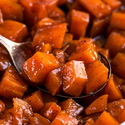 Candied Yams with Bourbon (perfect holiday side!)- The Chunky Chef