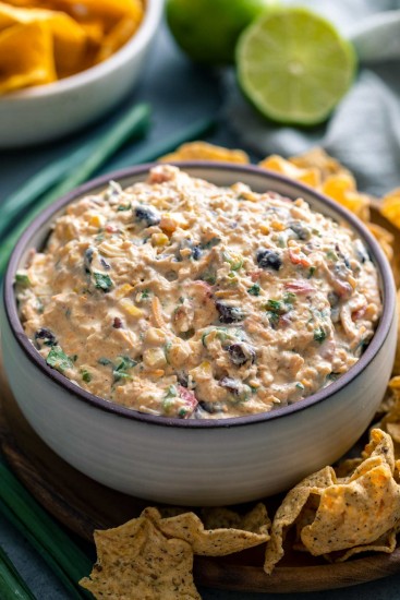 Chicken Taco Dip (make ahead - no bake!) - The Chunky Chef