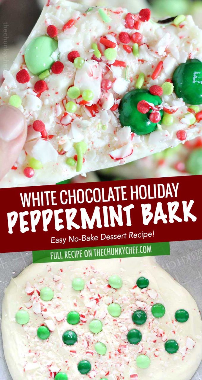 Holiday Peppermint Bark (easiest no-bake dessert!) - The Chunky Chef