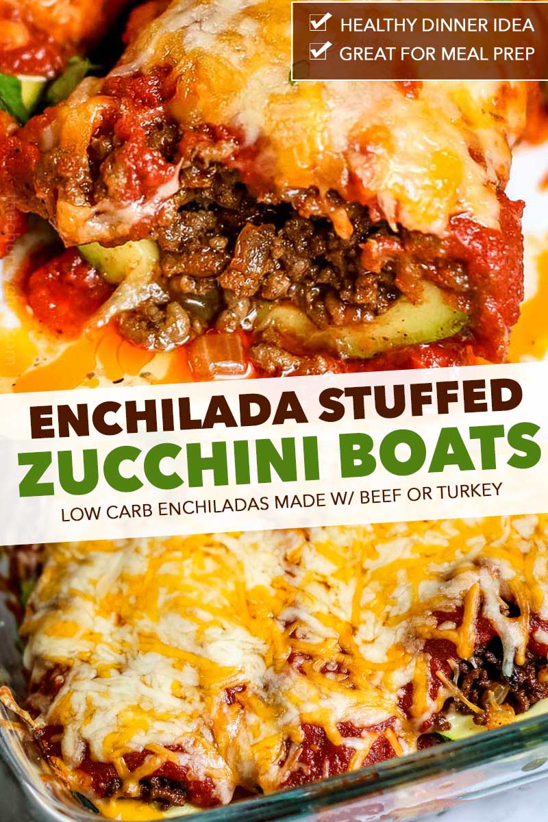 Enchilada Stuffed Zucchini Boats - The Chunky Chef