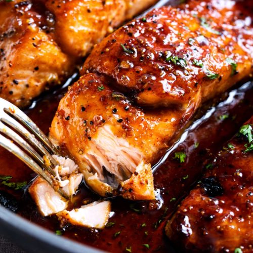 Honey Garlic Glazed Salmon (20 min. recipe!) - The Chunky Chef