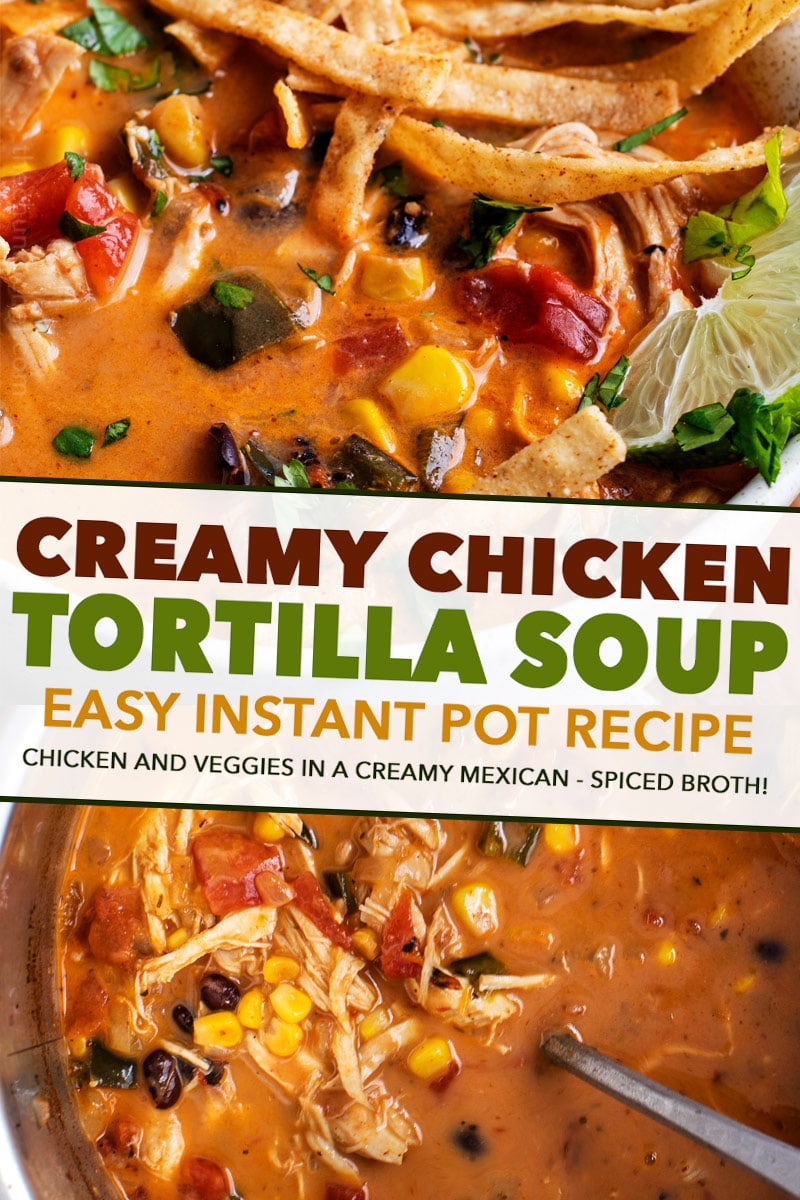 Creamy Chicken Tortilla Soup Instant Pot Recipe The Chunky Chef