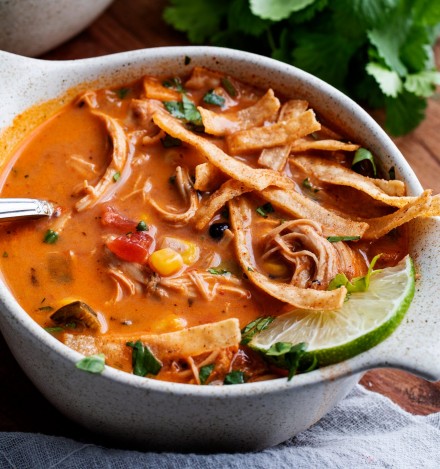 Creamy Chicken Tortilla Soup (Instant Pot Recipe) - The Chunky Chef