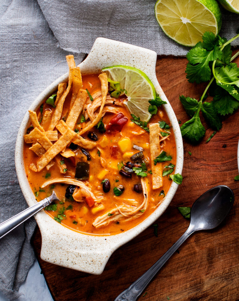 Creamy Chicken Tortilla Soup Instant Pot Recipe The Chunky Chef