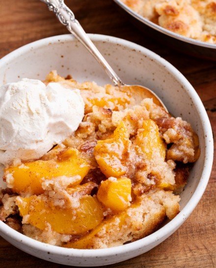 Homemade Peach Cobbler (Bourbon Spiked) (with Bourbon!) - The Chunky Chef