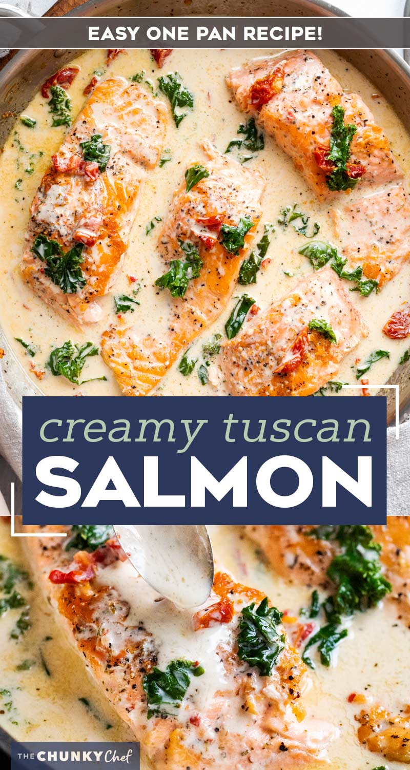 Creamy Garlic Tuscan Salmon (one pan recipe) - The Chunky Chef