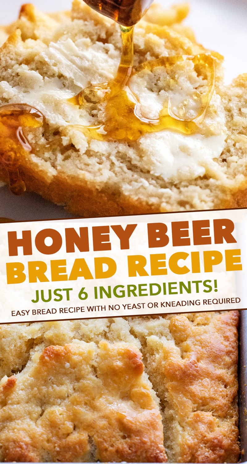 Honey Beer Bread (no yeast/quickbread recipe) - The Chunky Chef